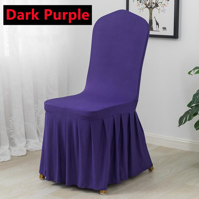 New 6-1PC Wedding Chair Cover Party Decoration Spandex With Skirt Pleated Use Elastic Stretch Dining Birthday Hotel Banquet Gift