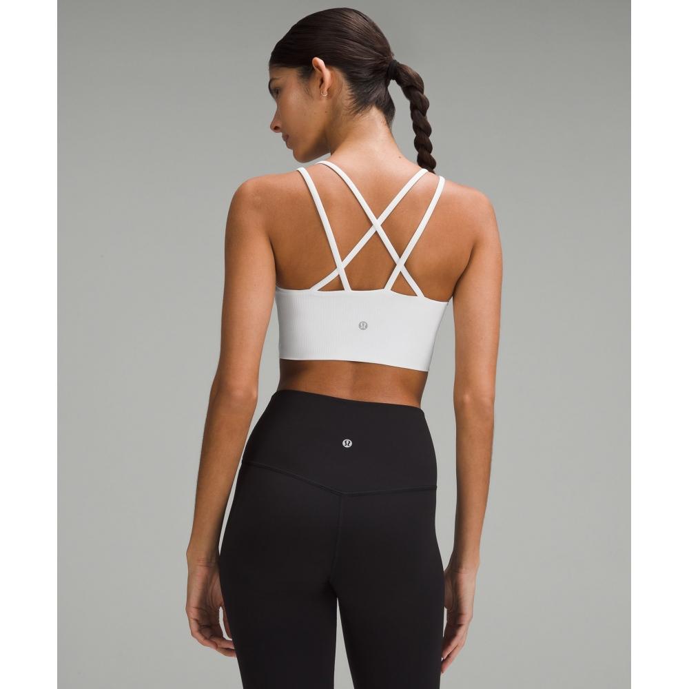 Lululemon Like A Cloud RiBBed Longline BrA  Light Support  B C Cup White