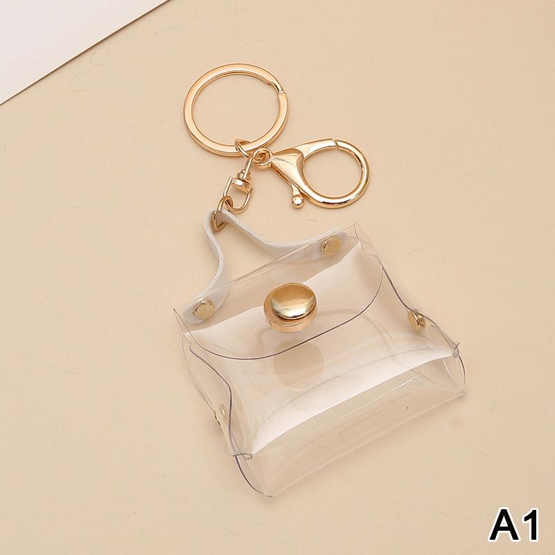 Transparent Mini Coin Purse Keychain Bag Charm Handbag Design Coin & Earphone Holder Novelty Miniature Purse Keychain