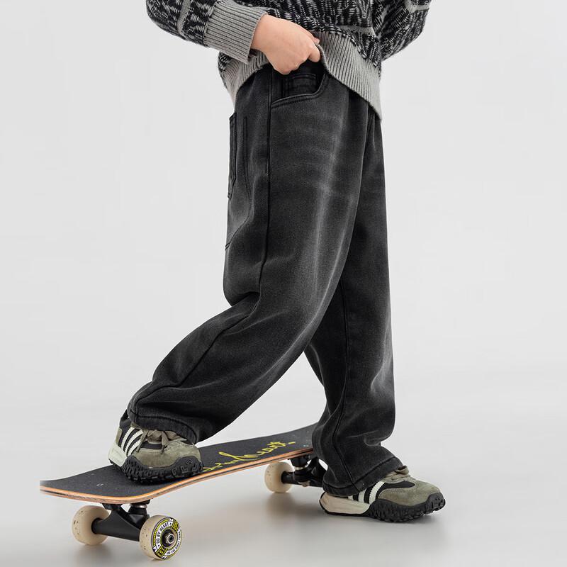 Boys  Fleece-Lined Straight-Leg Washed Denim Jeans 120