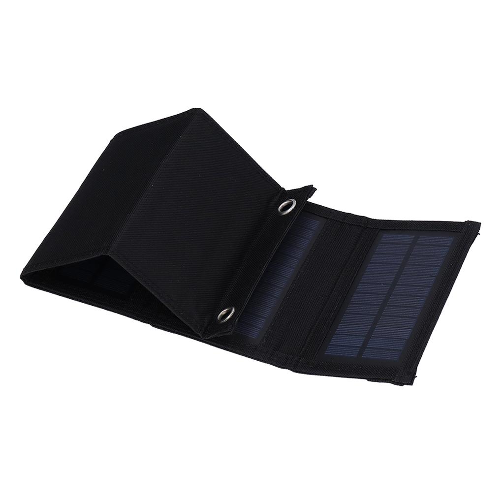 7.5W Solar Panel Kit Portable 5 Folding Solar Charger Bag with Carabiners for Mobile Phone Car Ship