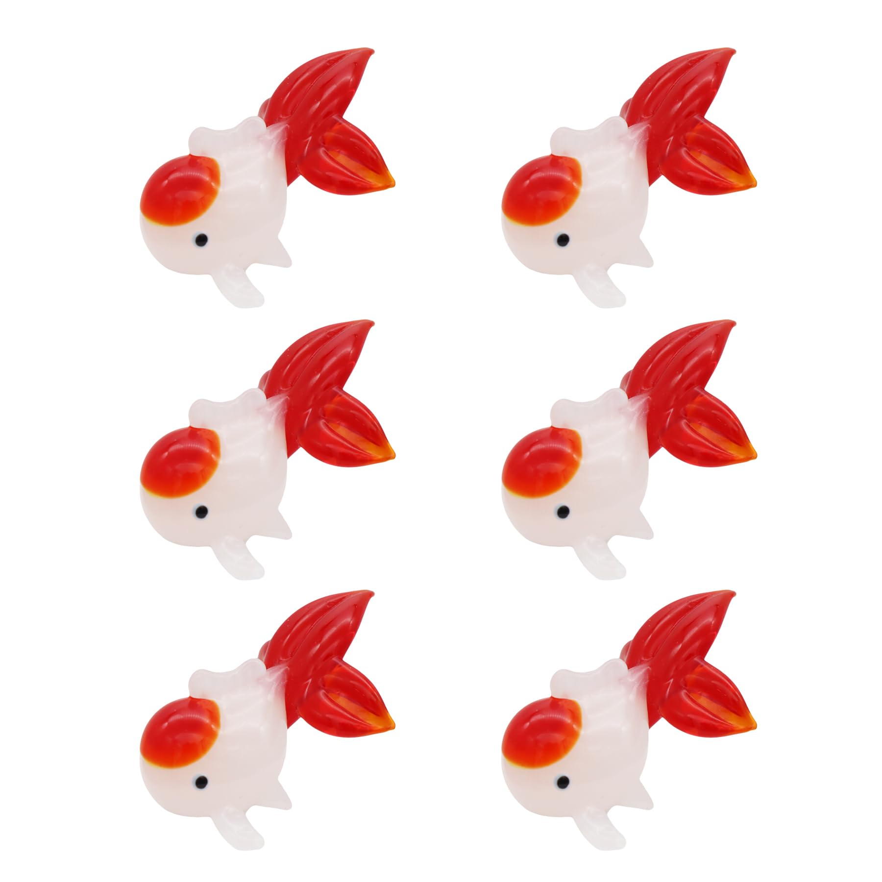 

Fourcart Cute Handmade Glass Crafts [Bubble Goldfish Large] x 6-Piece Set