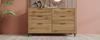 (=834445AAD) Kommode, Sideboard mit 6 Schubladen, 120 x 40 x 76 cm in Dunkler Eiche, Sideboard Highboard für Schlafzimmer & Alle Wohnbereiche