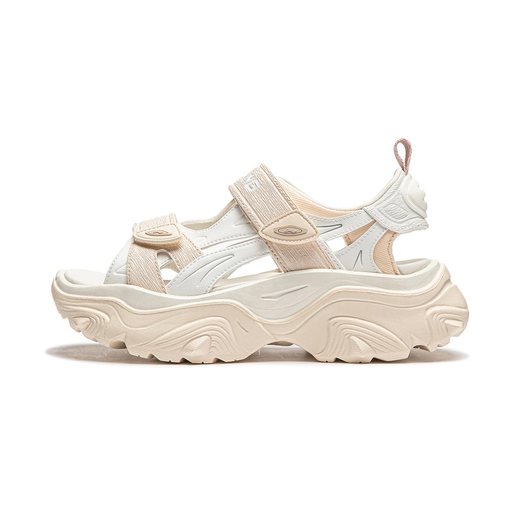 New LiNing Soft Coca Beach Sandals Women's Ivory/Rock White Gray AGUU002-3