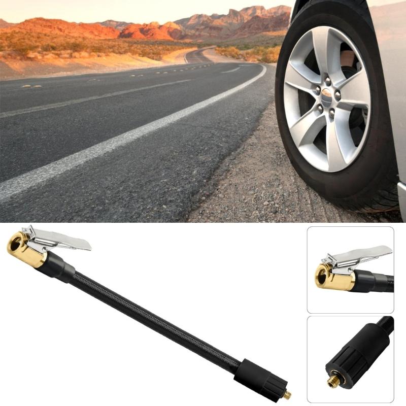 Tire Air Chuck Adapter With 6mm Thread Quick Clip Design For Easy Inflation On Bike Motorcycle & Car Tires