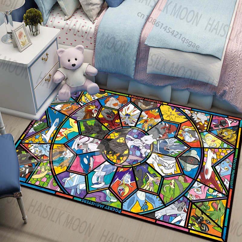 Multi-Sizes Pokemon All Eeveelutions Pattern Carpets for Living Rooms Play Mats Rugged Bedroom Decor Crawl Mats Luxury Gifts