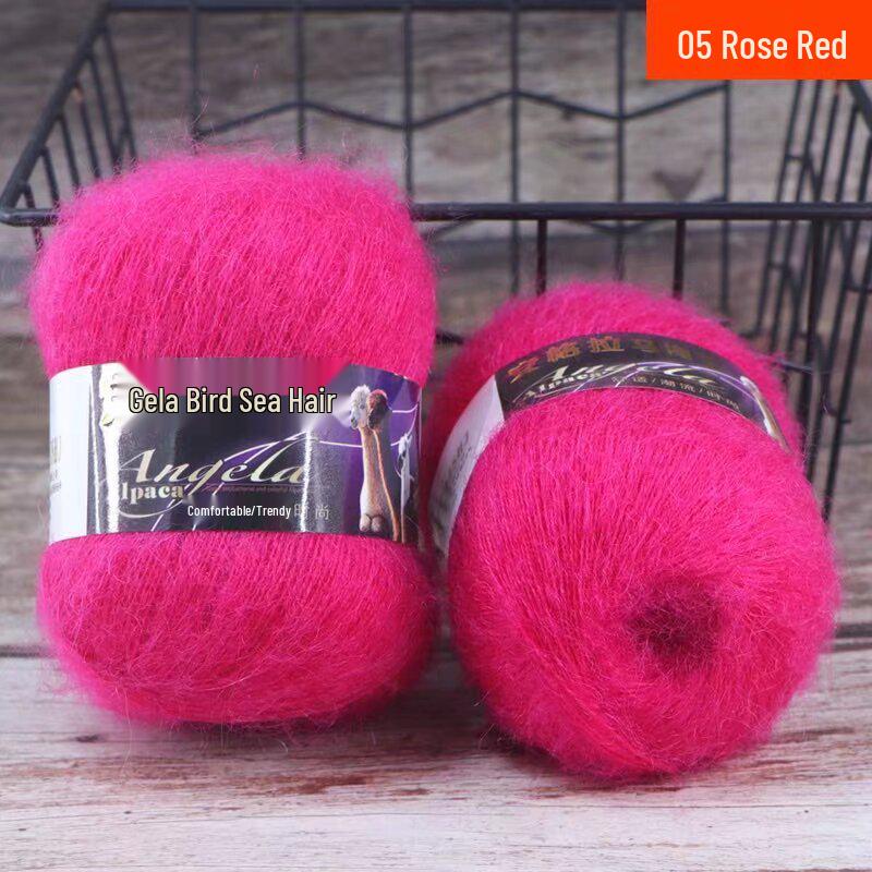 Silk Angora Mohair Fine Wool Yarn - 42g for Crochet Shawls, Scarves, Neck Warmers, and Sweaters.