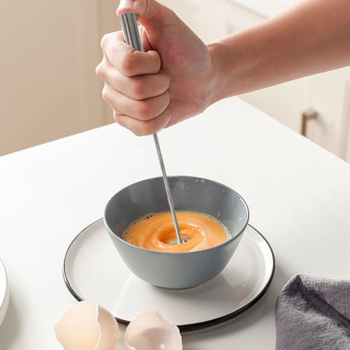 Hand Push Whisk, Multi-Purpose Rotating Whisk Mixer, Durable Egg Beater, Semi-Automatic Kitchen Milk Frother, Kitchen Accessories for Baking, Stirring