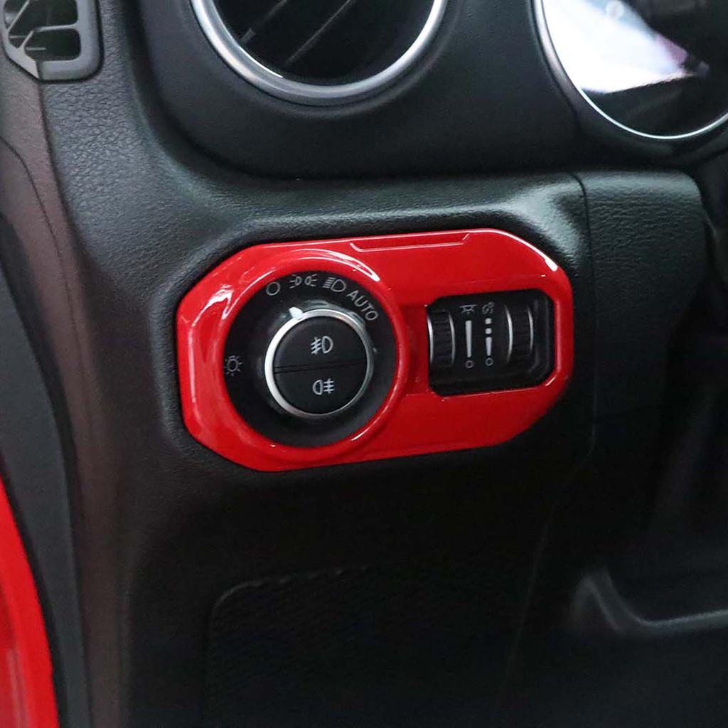 Car Headlight Switch Decoration Cover Stickers For Jeep Wrangler JL 2018-2024 Interior Accessories JL00041 JL00042 JL00043