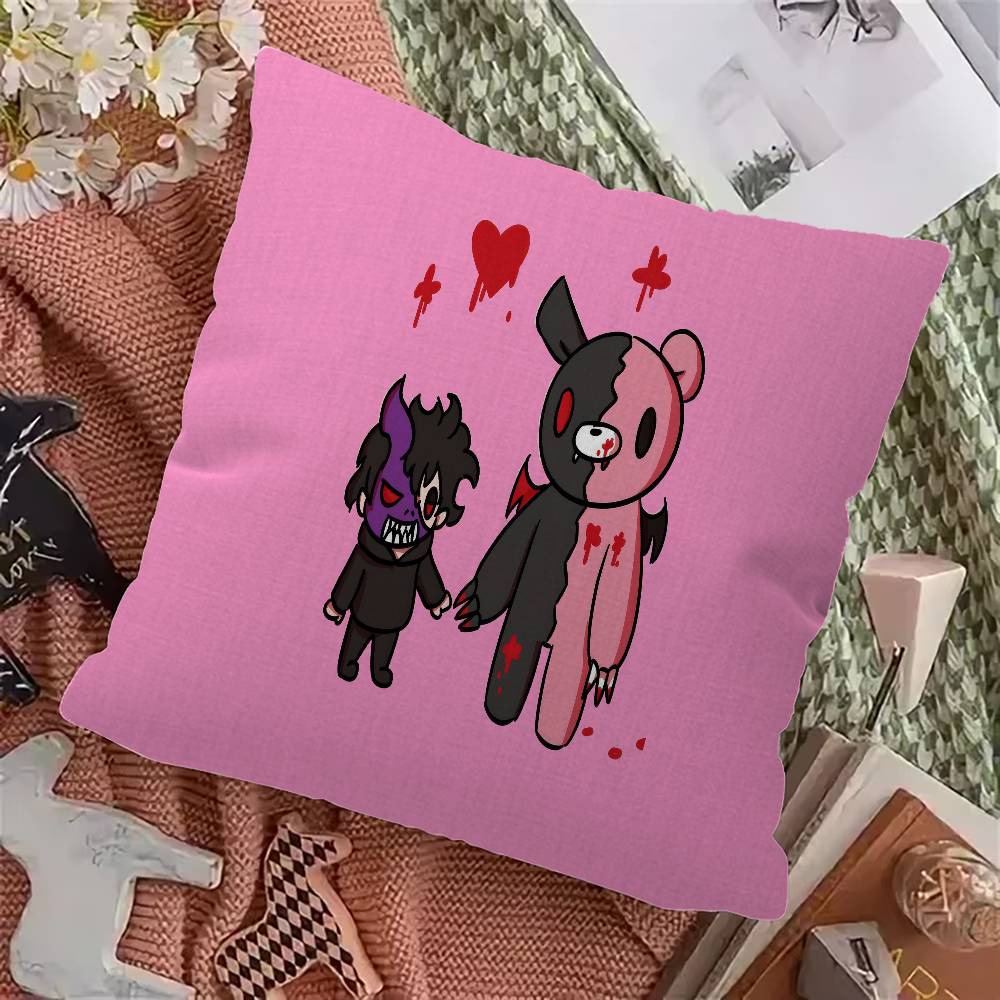 G-Gloomy Bear Cartoon Maple Design Cushion Cover Happy Autumn Harvest Decor Holiday Decorati Pillow Cover