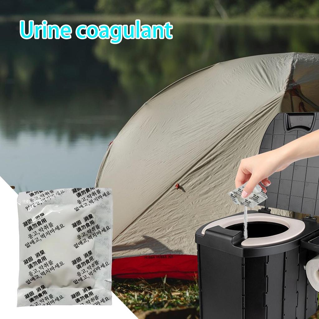 100pcs Urine Absorbent Powder Strong Water Absorption Poo Urine Powder Travel Fishing Camping Toilet Gel for Outdoor Emergency