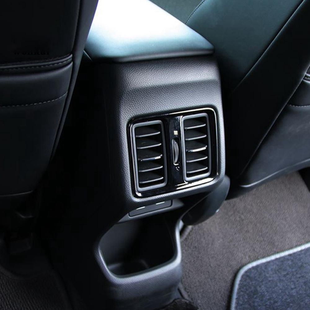 For Honda Vezel HR-V HRV  2022 Interior Car Glossy Black Rear Seat Air Conditioning Vent Cover Trim Decoration