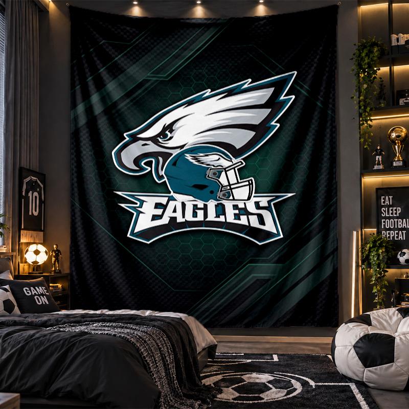 Wandbehang Wandteppich Philadelphia Eagles Druck Stoff für Wohnzimmer Schlafzimmer Heimdekoration