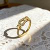 Horseshoe Buckle Shape Open Ring Women's, Stylish Classic Vintage Diamond Ring Adjustable Jewelry Gift
