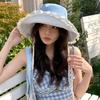 Lace Big Brim Denim Bucket Hat Girls Spring and Summer Face Small Sunshade Sunscreen Hat