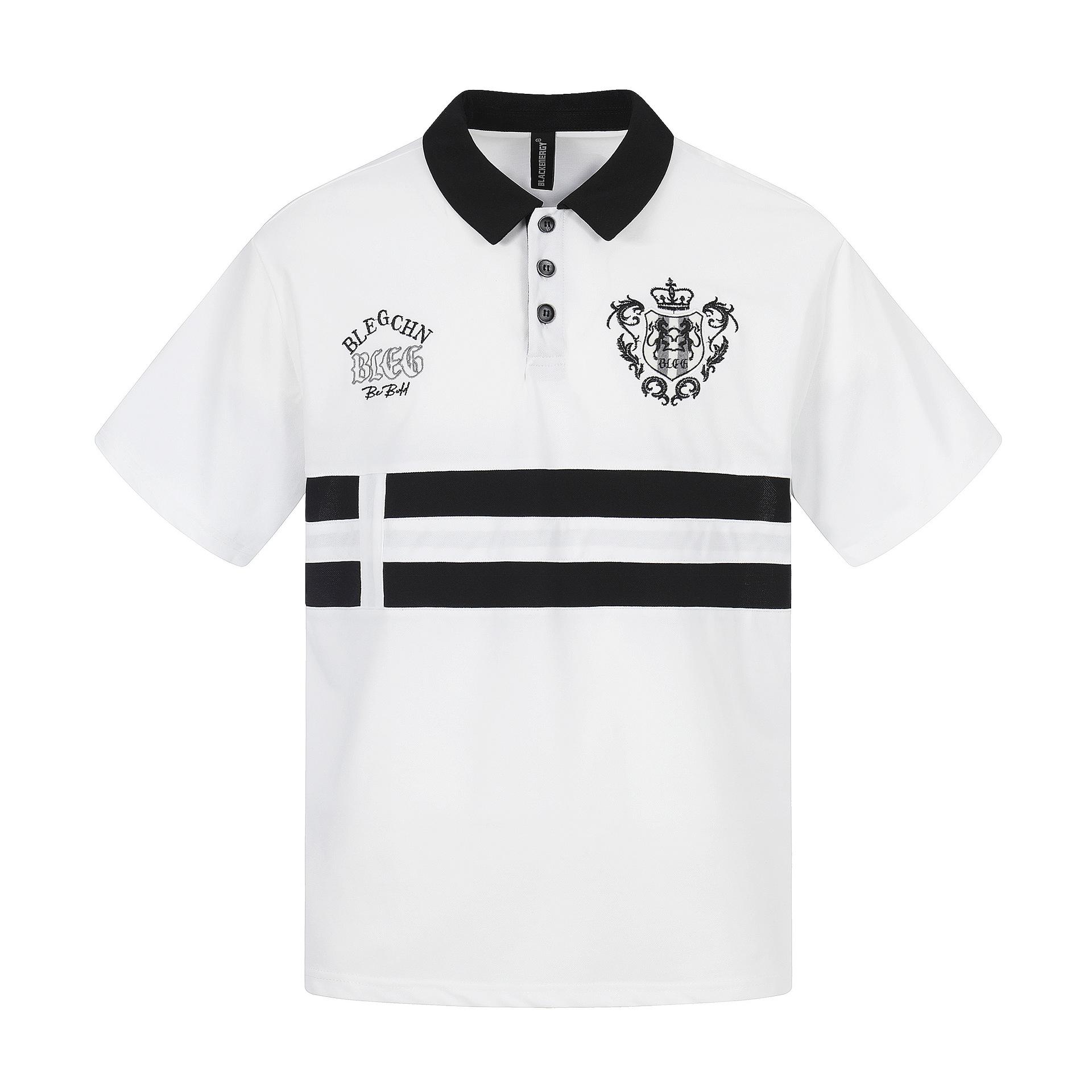American-style striped polo shirt, summer T-shirt, short sleeve S