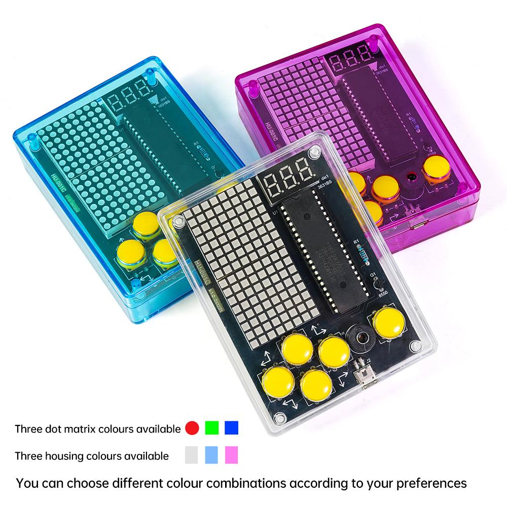 Electronic 7-Pixel Game Console Making DIY Kit 51 Microcontroller Puzzle Game for Electronic Enthusiasts To Learn Soldering DIY
