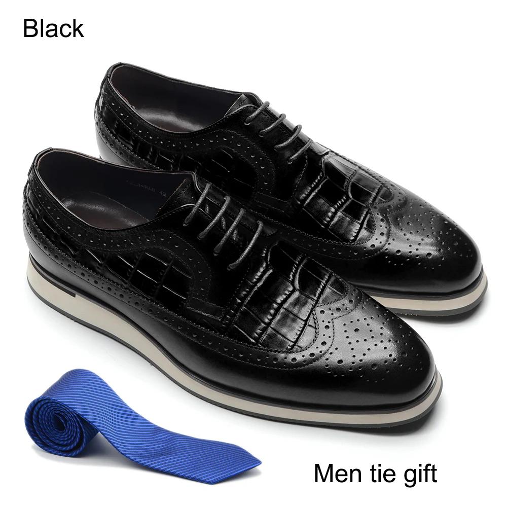 

Classic Brand Designer Cow Real Leather Burgundy Mens Flat Sneakers Crocodile Print Wingtip Brogues Derby Casual Dress Shoes 46