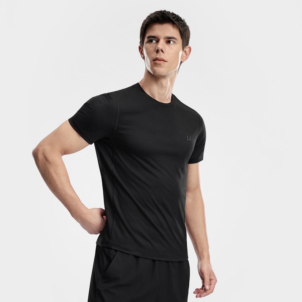 Fila Fitness Minimalist Sports Training Comfortable Versatile Breathable Short Sleeve T-Shirt Men Tops Black A51M621109FBK