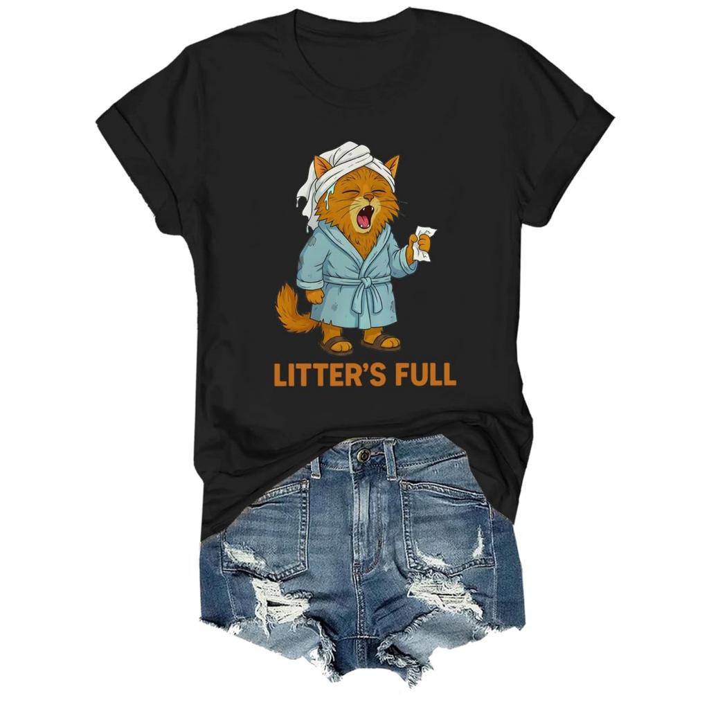 Camiseta unisex de moda para mujer y hombre con estampado, cuello redondo y manga corta