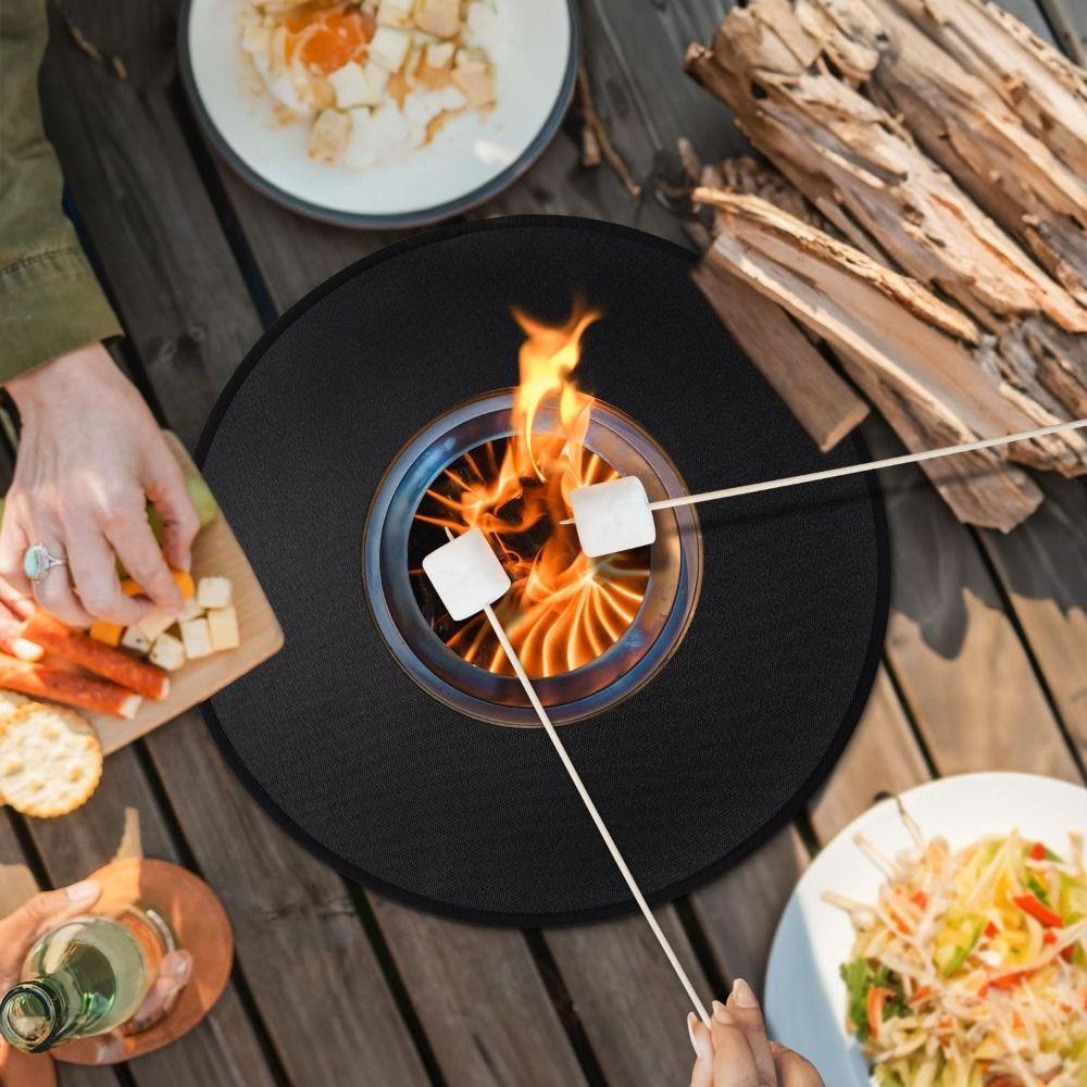 Hitzebeständige Kamin-/Feuerstelle-Matte Ölbeständige Flammhemmende Matte Camping-Feuerfestes Tuch BBQ-Grill