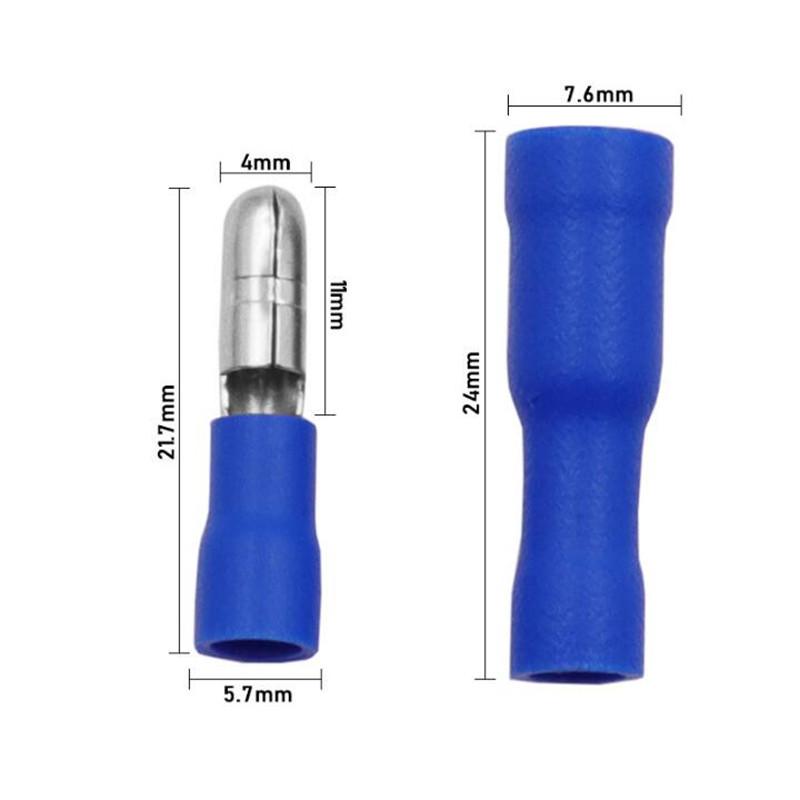 100PCS R Bullet Type Insulated Connecto Female / Male Wire Connectors Butt Crimping Terminal