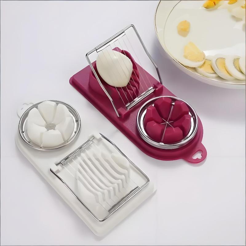 Multi Functional Egg Cutting Artifact Kitchen Household Stainless Steel Cutter Preserved Eggs Divider Two In One Egg Cutter