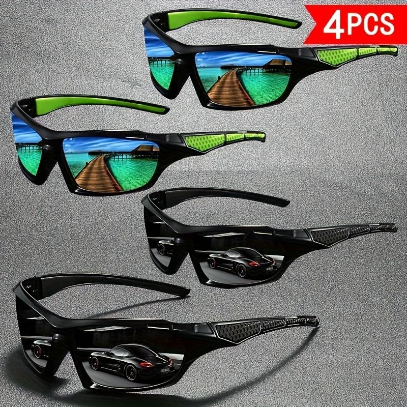 4PCS Unisex Sports Fashion Glasses with Mirror Finish and UV Protection