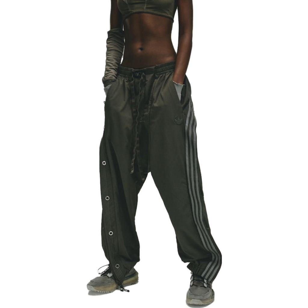 adidas Originals X Hamcus Kolaboracja Jesień/Zima 23 Trzy Paski Guziki Zatrzaskowe Boczne Sportowe Długie Spodnie Spodnie Unisex Ciemno-Oliwkowo-Zielone IX7078