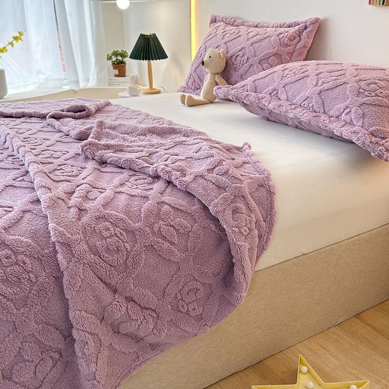 2025Ny Varm Taft Myk Fortykket Korallfleece Teppe Kasteteppe