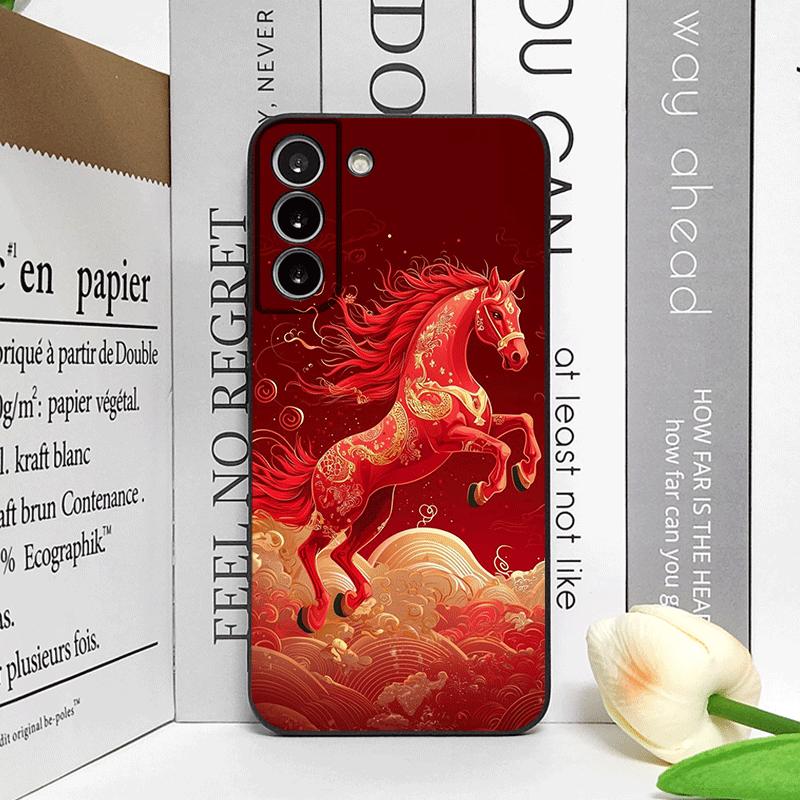 Fashion Chinese-Style Red Horse Print Phone Case for Huawei Nova 13 12 11 Pro 10 SE Mate 40 Pro Plus P60 P50 P40 Pro+ Soft Cover