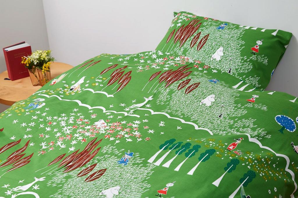 Čtvrtletní zpráva Moomin Polštář Povlak na polštář Zde Zelená 43 x 63 cm Bavlna v (MOOMIN) jsem (Typ obálky) 100% [Made Japan]