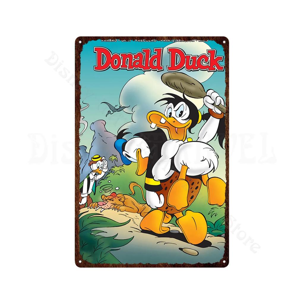 Metal Signs Donald Duck Uncle Scrooge Classic Animation Metal Poster Decorative Tin Painting Vintage Retro Kid Room Decor