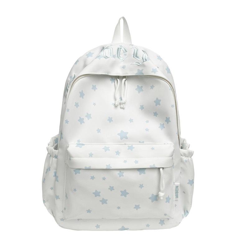Schoolbag Cute Star Printed Backpack Female Junior High School Student Ins Niche High Value Large Capacity Commuter Travel Backpack