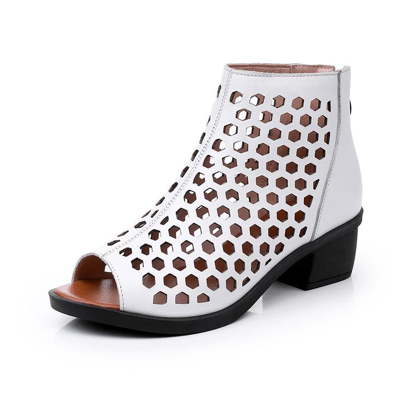 

Модные летние ботинки GKTINOO 2025, женские сандалии из натуральной кожи на высоком каблуке и платформе с вырезами и открытым носком, женская обувь Zapatos De Mujer 6