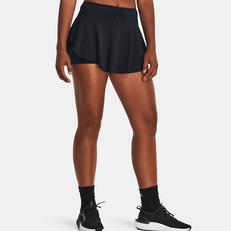 Under Armour Motion Solid Color Lace-Up Outer Short Skirt Casual Shorts Women Shorts Black 1383636-001