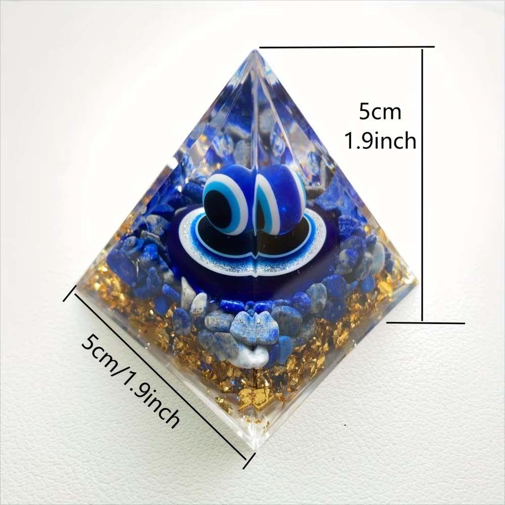 Fortune Lucky Pyramid Figurine Drop Glue Evil Eye Pyramid Evil Eye Ornament  Home Office