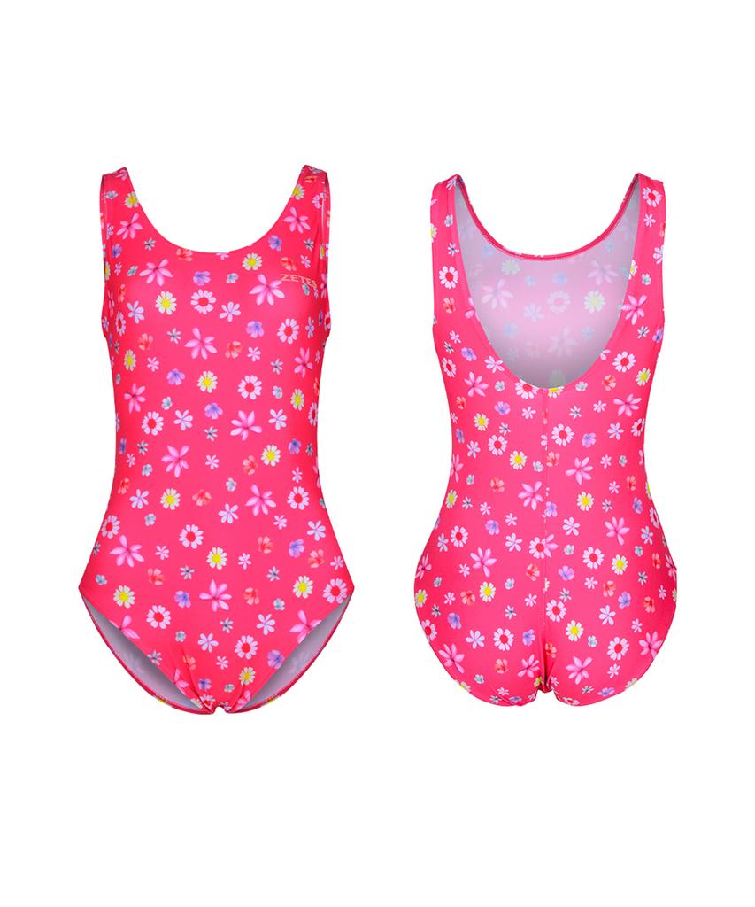 Jeteseu Women'S Splash U-Back Indoor Swimsuit Flower Garden Pk L4A5011