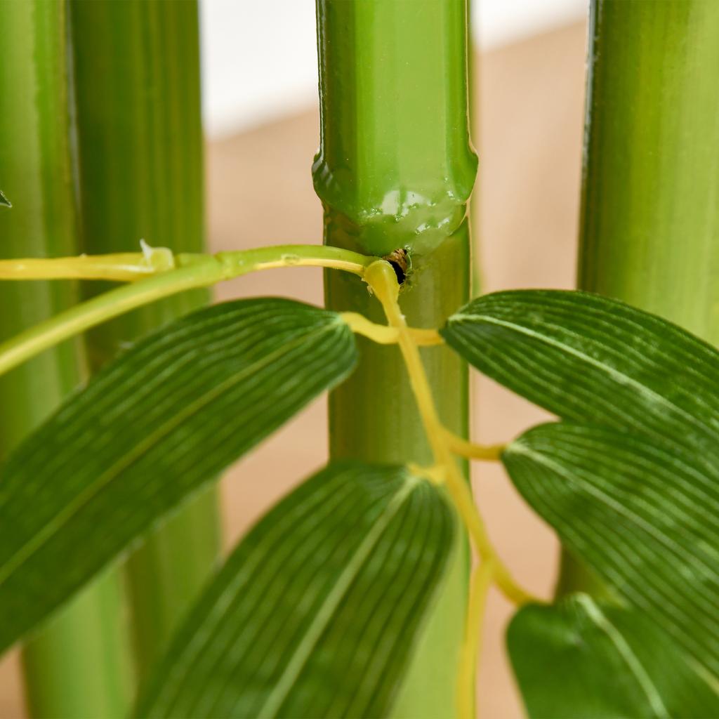 Artificial Plant, Plastic Bamboo In Pot, 780 Leaves, Realistic Look, Minimal Maintenance, 140 Cm, Green
