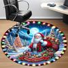 1pc Christmas Ornament Chair Carpet for Office Non-Slip, Machine Washable Rug for Office, Room - Holiday Decor, Machine Made Yy251016059