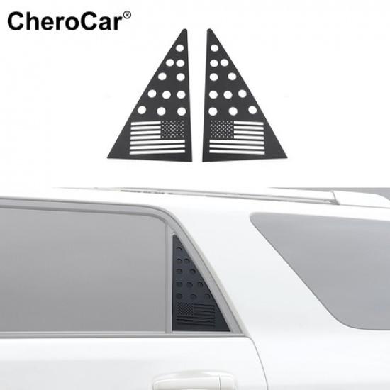 

Rear Door Window Glass Triangular Panel Decor Cover Trim For 4Runner 10+ US flag