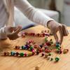 100pcs Wooden Beads Unfinished Natural Round Wood Spacer Beads Hair Braid Barrel Bead for DIY Crafts Hair Macrame Jewelry Making