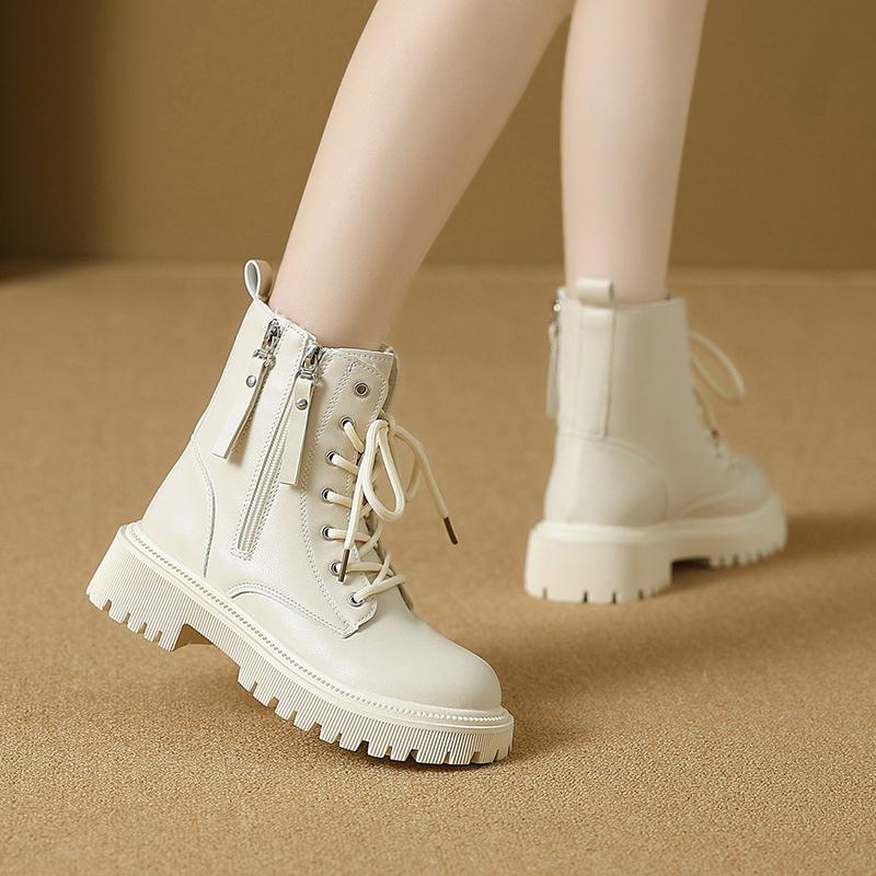 Women’s Winter Boots Casual Short Motorcycle Boots Girl Fashion Street Style Black Warm Ankle Boots with Fur Plus Size