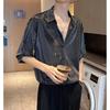 Men's Summer Glossy Shirt Korean Version Drape Handsome Shirt