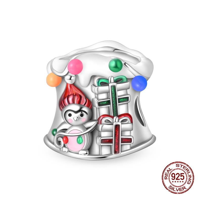 New In Fashion Copper Christmas Series Little Elk Charm Beads Fit 3Mm Original Bracelet Necklace For Women Diy Jewelry Gifts