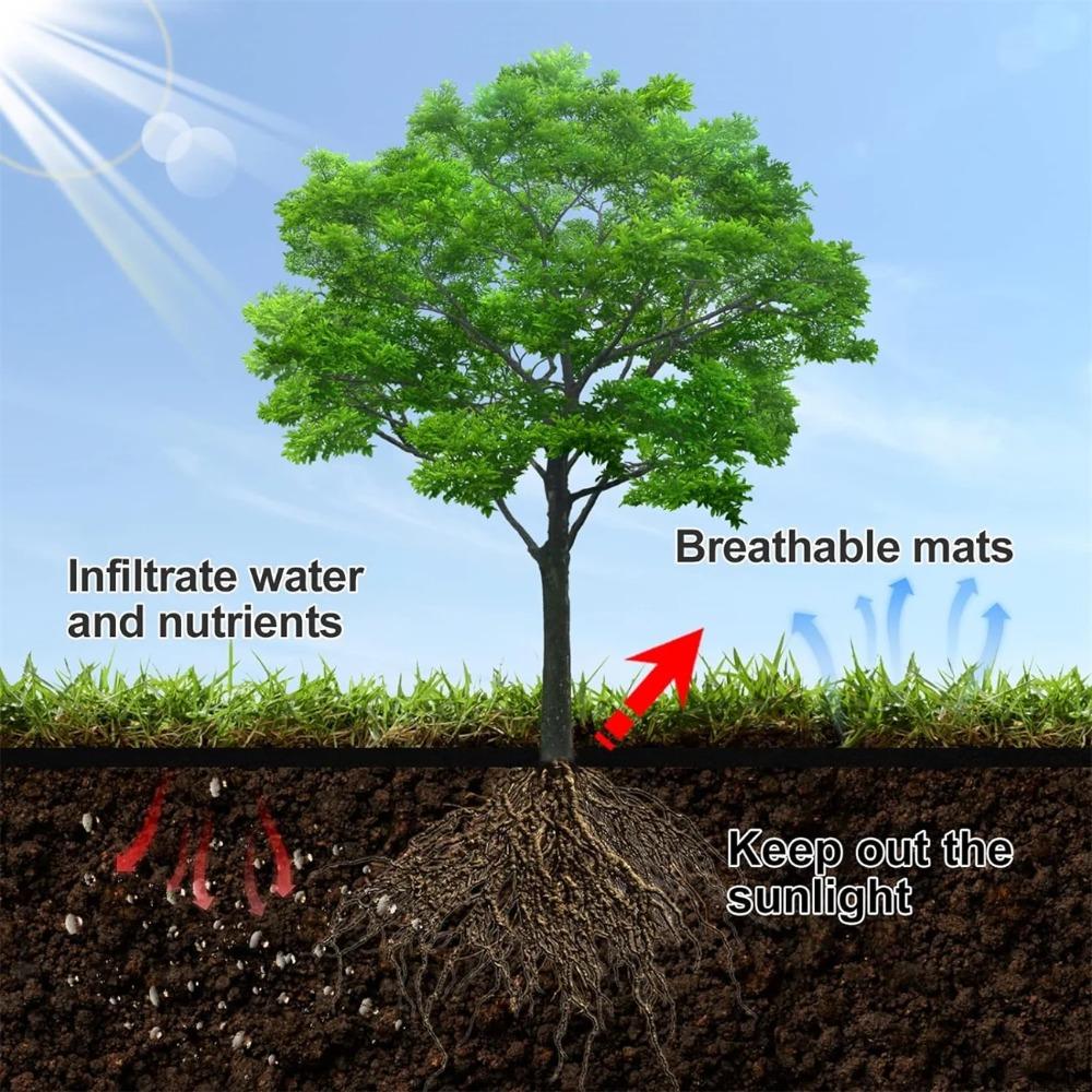 4 pieces of 20.5-inch non-woven fabric tree cover rings, tree protection pads, reusable tree weed mats, round fabric tree root weed barrier mats