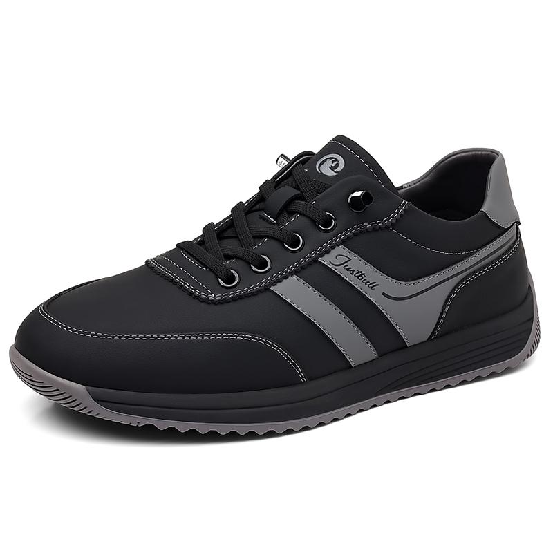 

Leisure Walk Sports Shoes Outdoor Mens Hiking Shoes Casual Leather Male Sneakers Versatile Leisure Walk Trainers Tenis Masculino 44 чёрный