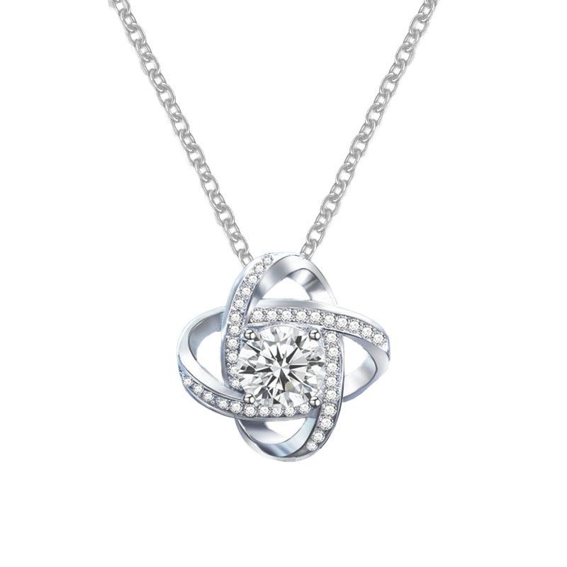 925 Sterling Silver Moissanite Four Leaf Clover DIY Accessory Unique Design Necklace Silver Jewelry 1ct