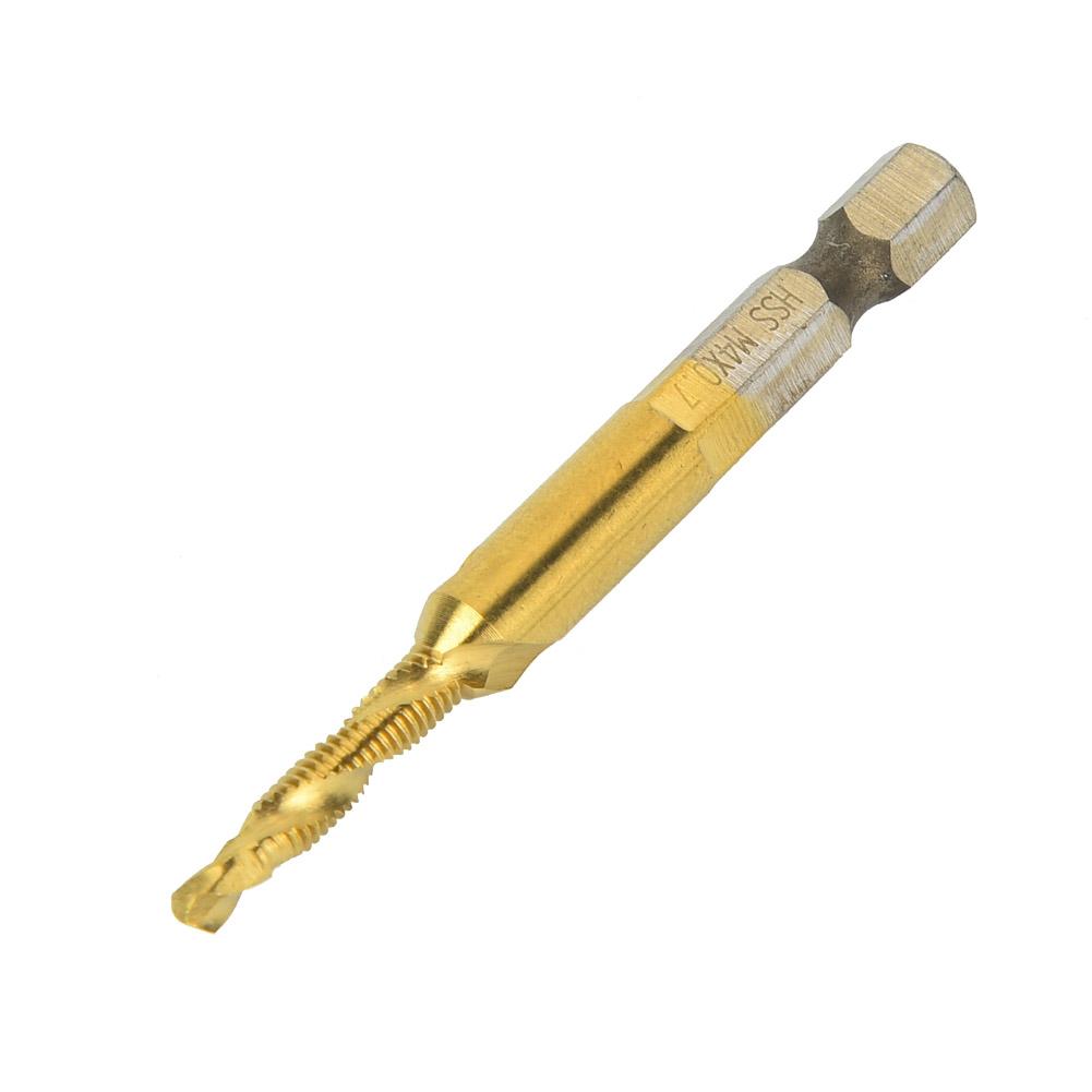 HSS 6.35mm Hex Shank Tap Drill Bit Through-Hole Inner Chip Removal Tap Drill 15mm(M3)