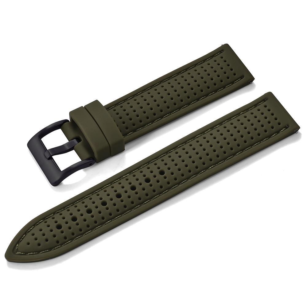 Quick Release Sport Silicone Watch Band - Breathable Waterproof Soft Rubber Strap Universal Fit 18mm 20mm 22mm For Men Women